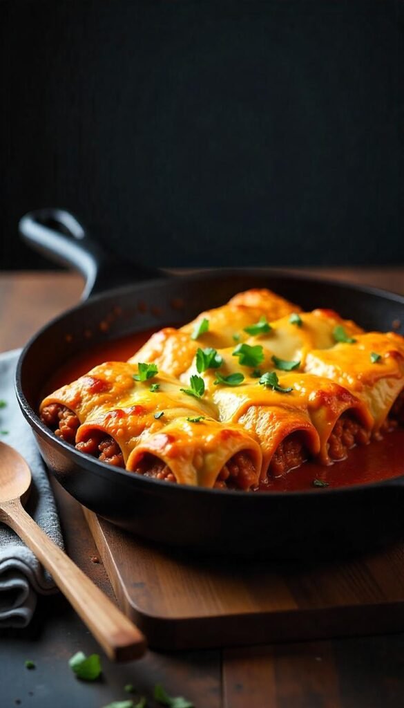 Savory Tex-Mex Chopped Beef Enchiladas