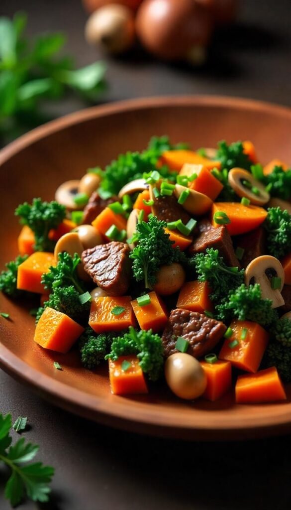 Savory Chopped Beef Stir-Fry with Seasonal Vegetables