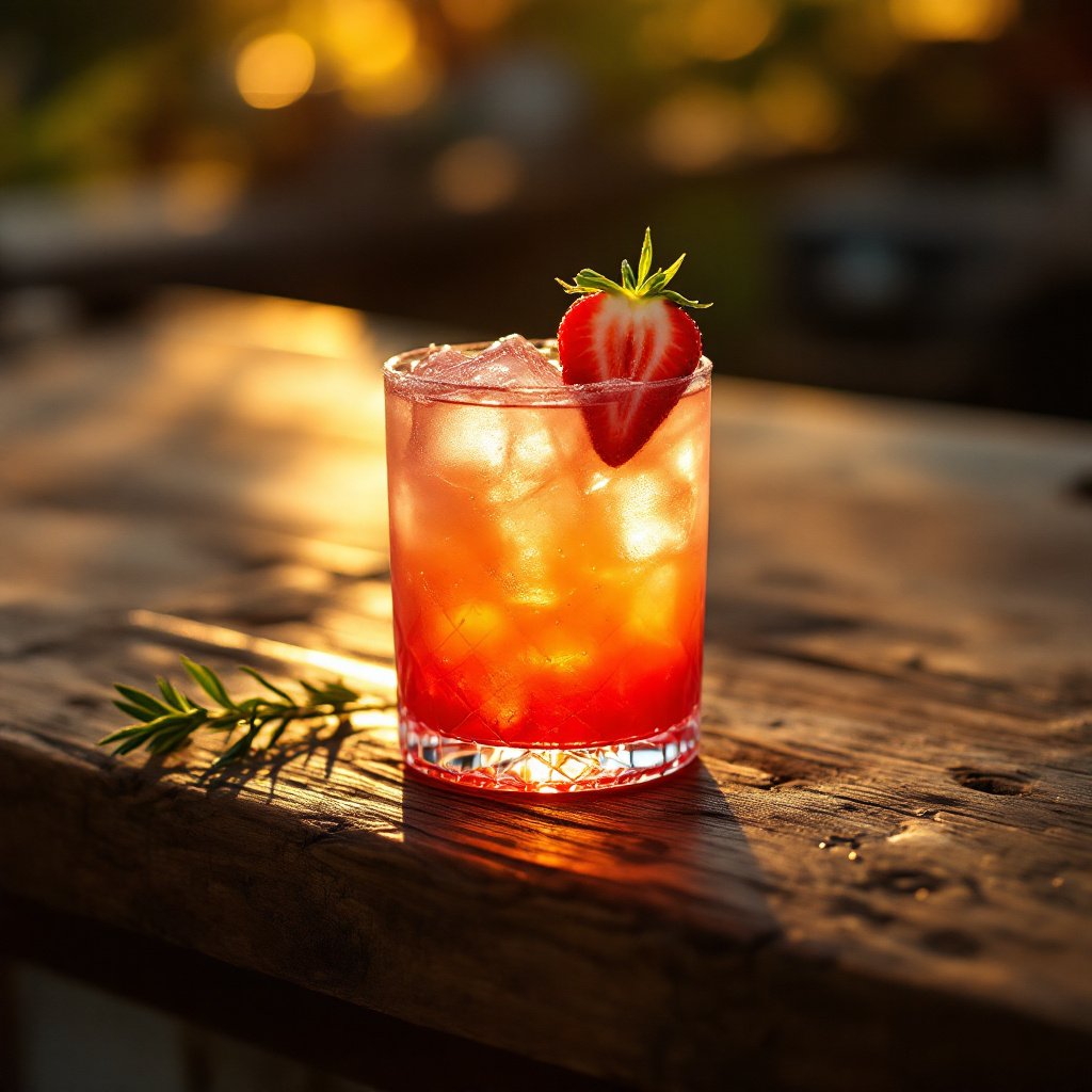Delicious Strawberry Rhubarb Sour Cocktail Delicious Strawberry Rhubarb Sour Cocktail