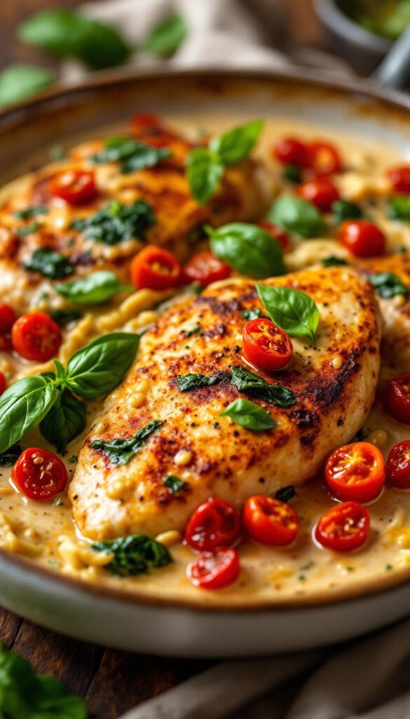 Creamy Tuscan Chicken with Sun-Dried Tomatoes