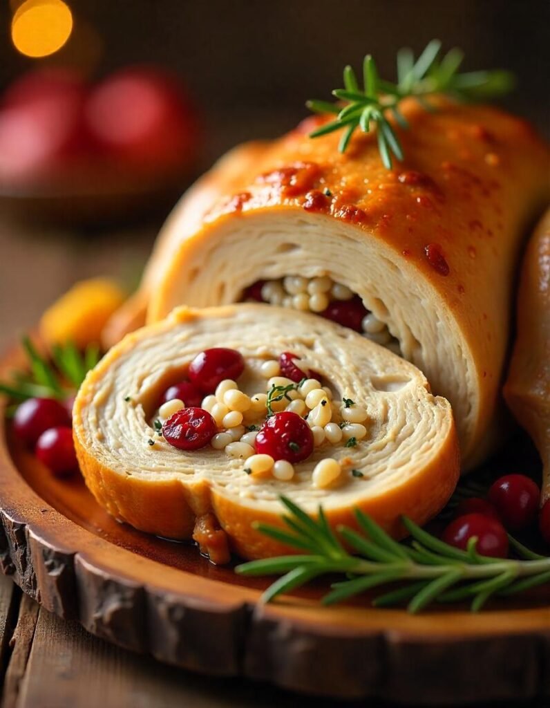 Savory Stuffed Turkey with Wild Rice and Cranberries