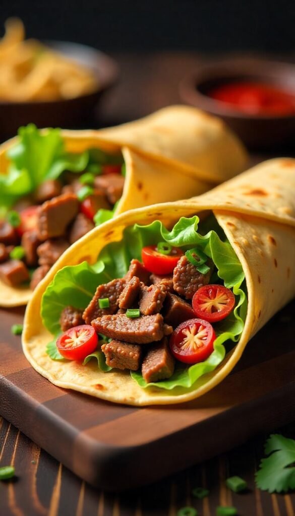 Savory Chopped Beef Salad Wraps Savory Chopped Beef Salad Wraps