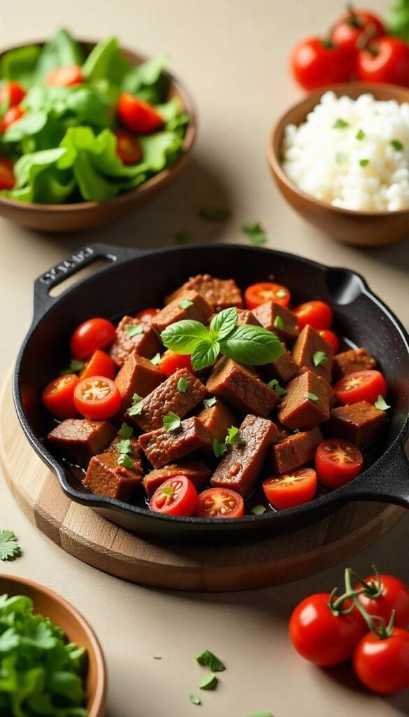 Sizzling Chopped Beef Fajitas Recipe