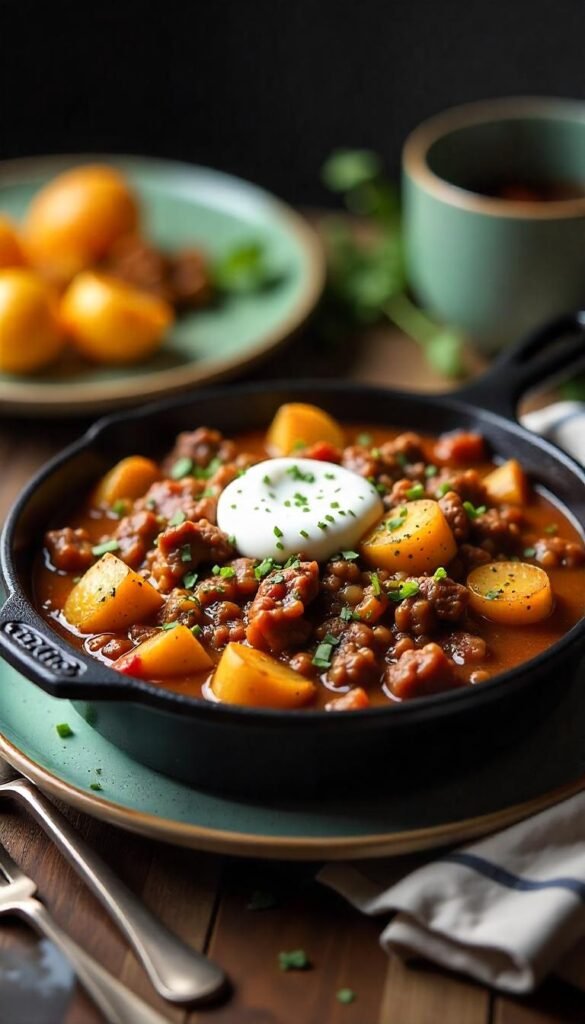 Savory Chopped Beef and Potato Hash Savory Chopped Beef and Potato Hash