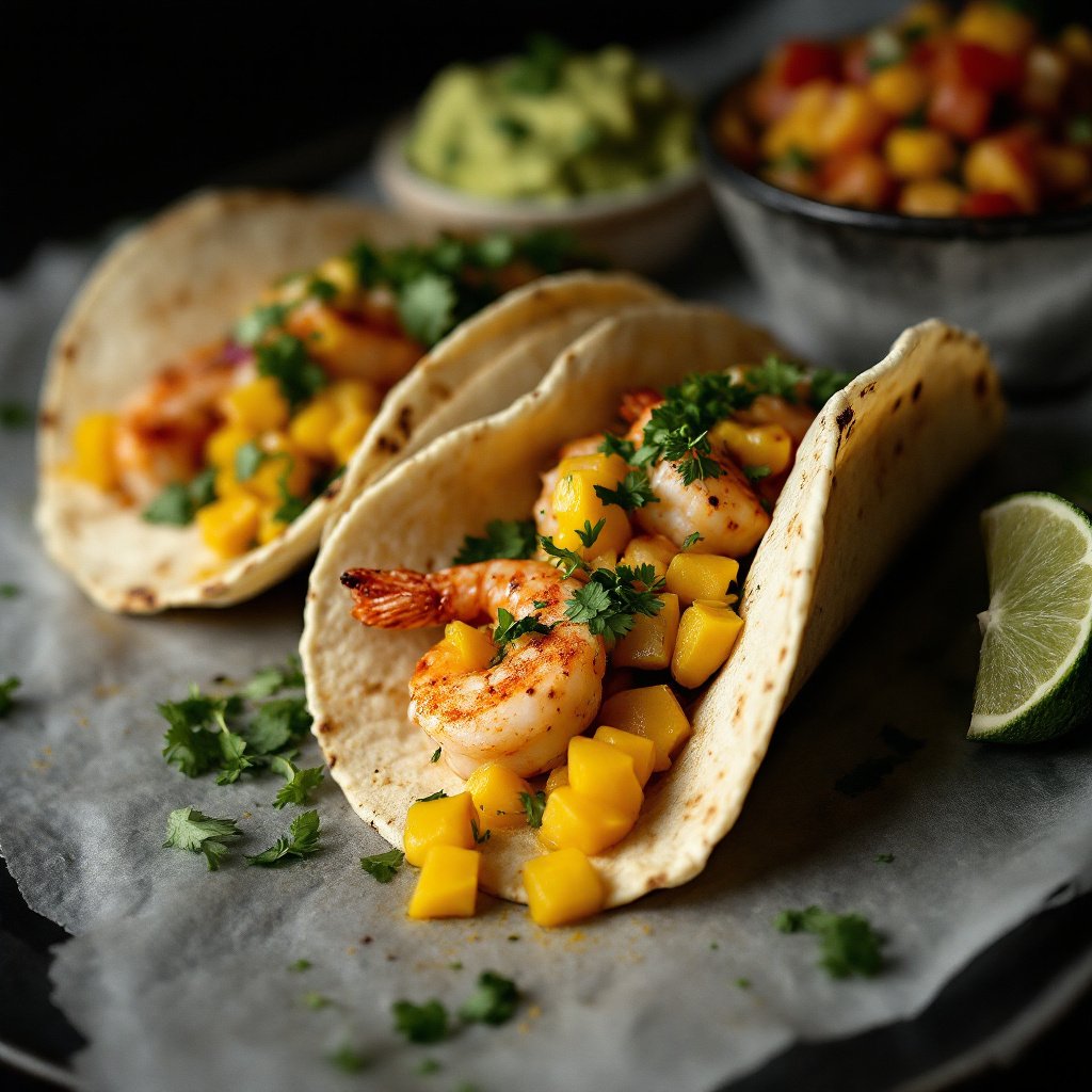 Zesty Spicy Shrimp Tacos with Mango Salsa Zesty Spicy Shrimp Tacos with Mango Salsa