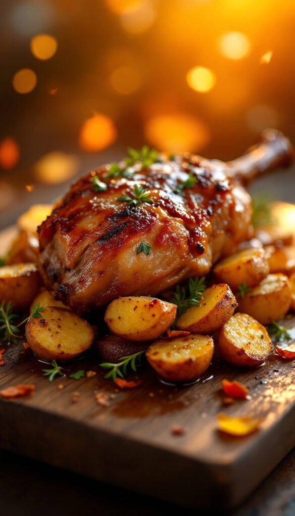 Crispy Duck Confit with Garlic Roasted Potatoes Crispy Duck Confit with Garlic Roasted Potatoes