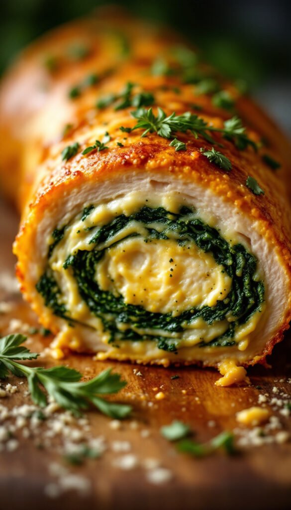 Savory Stuffed Pork Loin with Spinach and Cheese