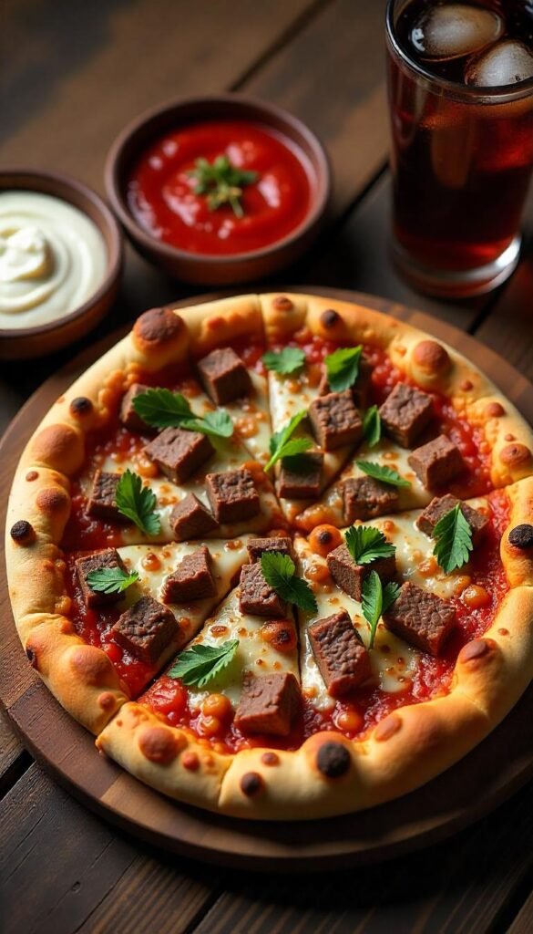 Savory Chopped Beef Pizza Recipe