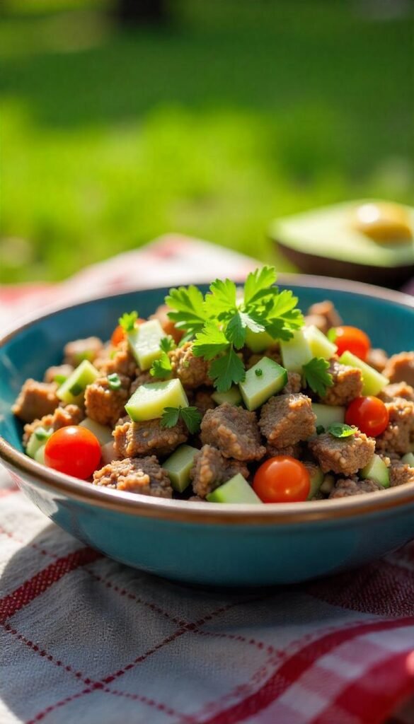 Refreshing Chopped Beef and Cucumber Salad Recipe