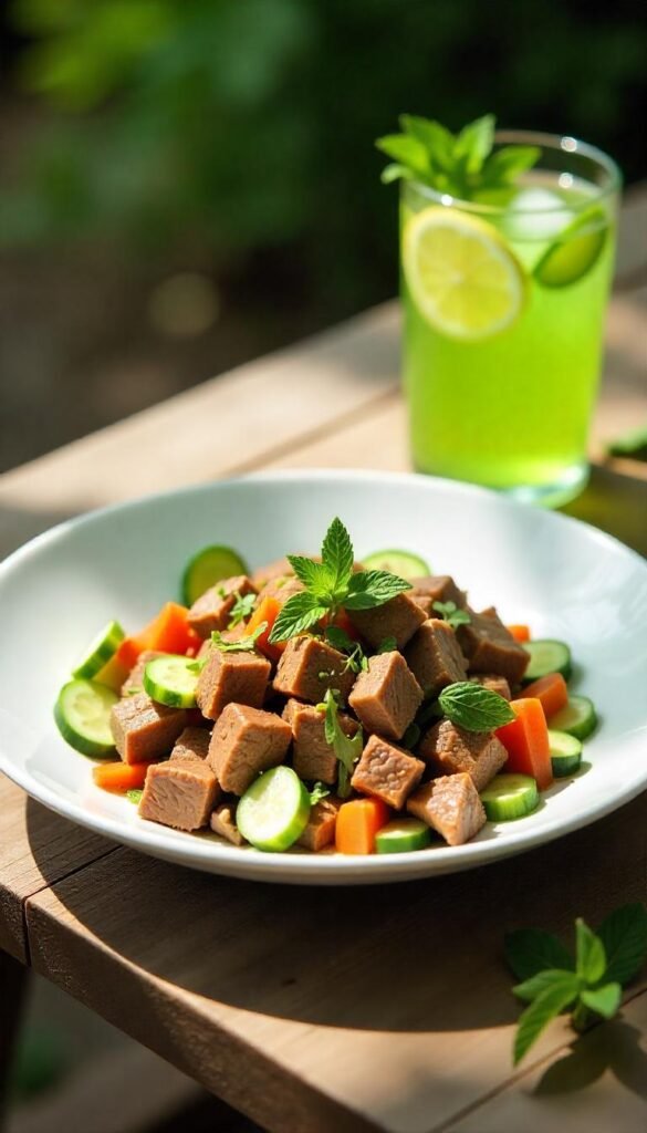 Refreshing Chopped Beef and Cucumber Salad Recipe