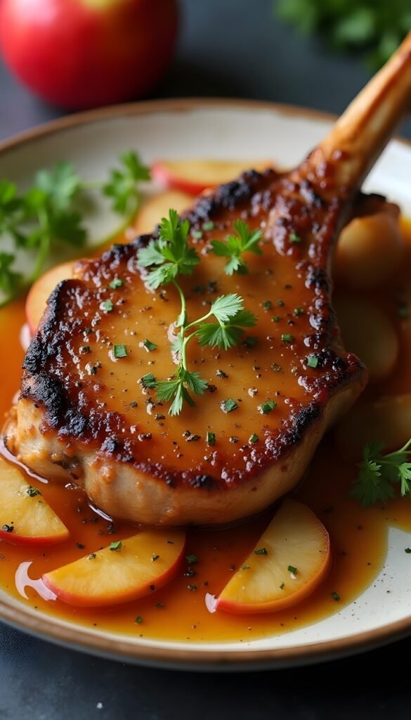 Savory Pork Chops with Apple Cider Reduction
