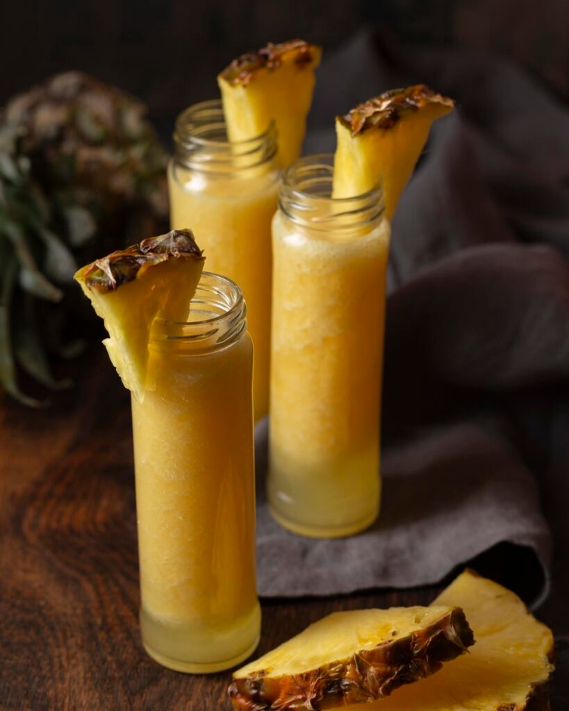 high-angle-pineapple-juice-bottles