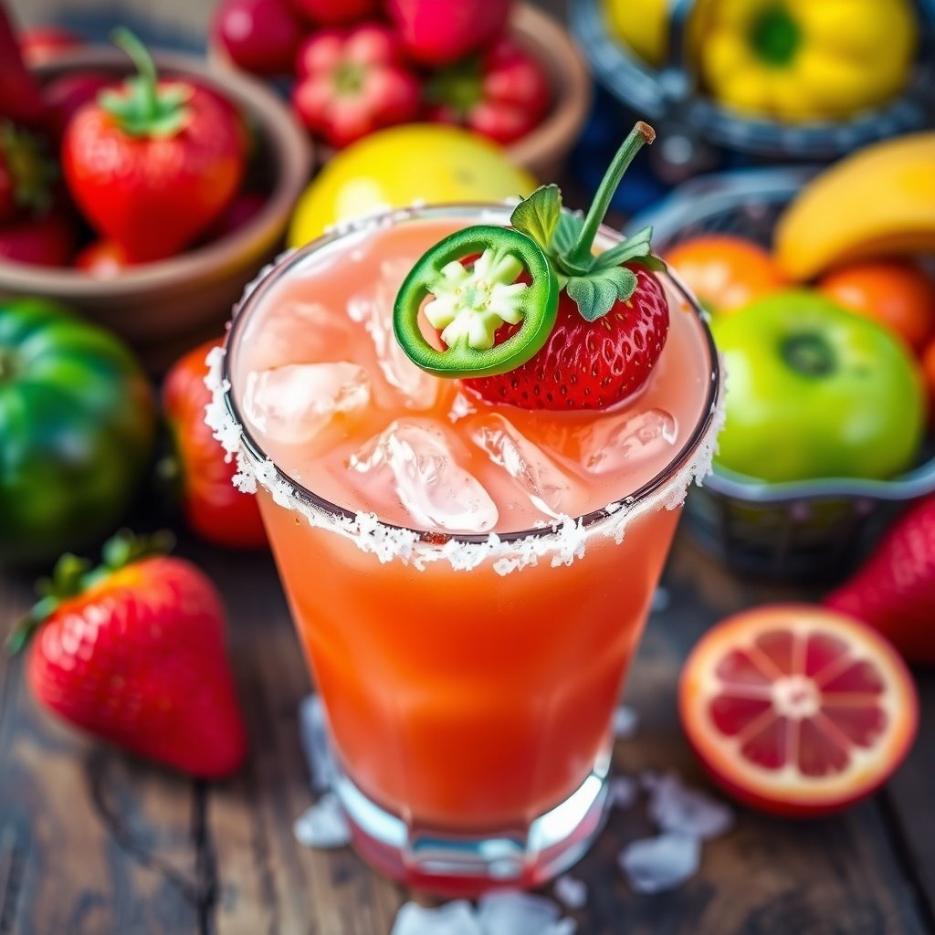 Spicy Strawberry Jalapeno Margarita