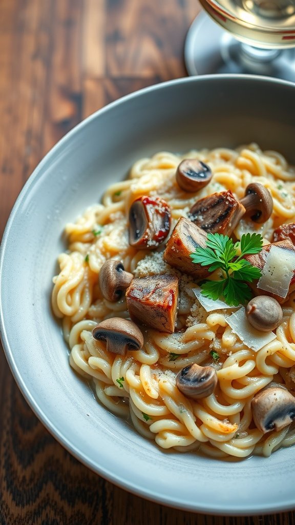 Savory Duck and Mushroom Risotto 