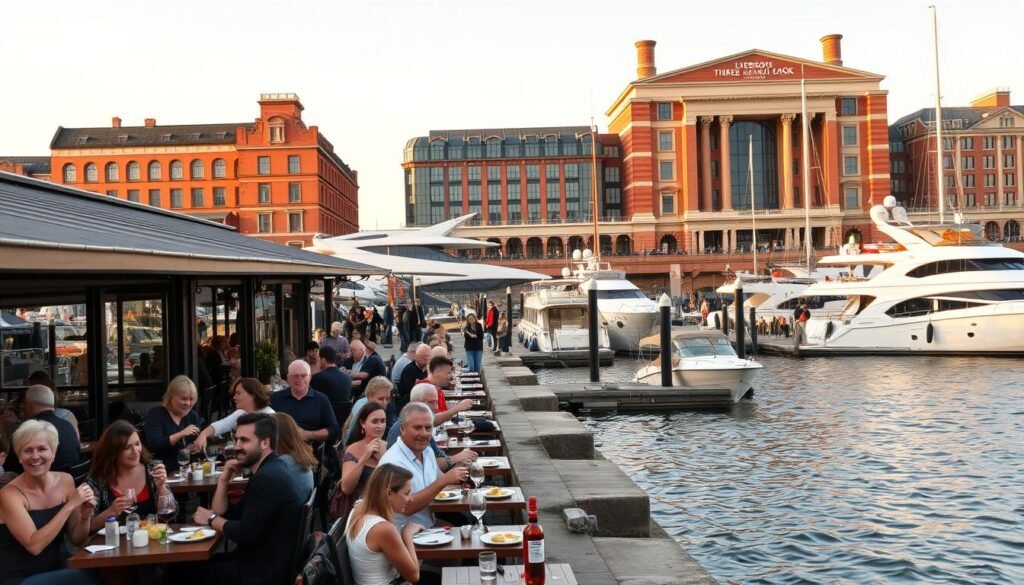 Albert Dock dining scene