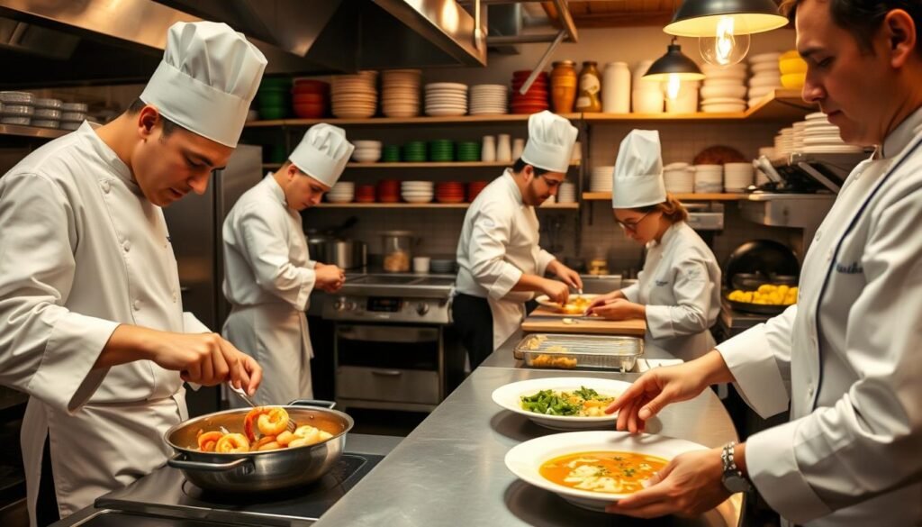 Charleston culinary celebrities preparing Lowcountry dishes