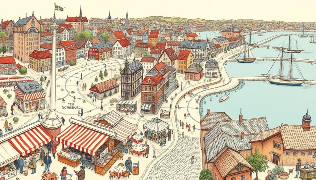 Gothenburg culinary itinerary map