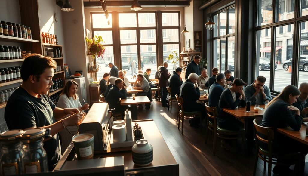 Hamburg cafe culture in a bustling café Hamburg cafe culture in a bustling café