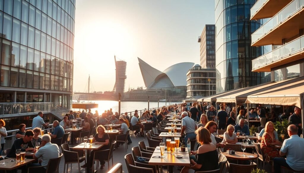 Hamburg waterfront dining at HafenCity Hamburg waterfront dining at HafenCity
