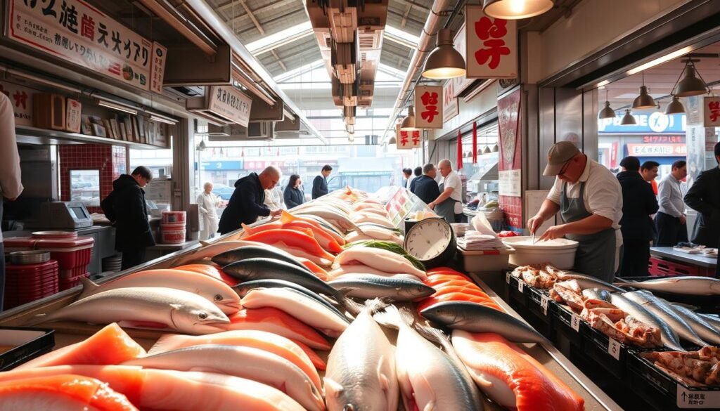 Hokkaido seafood at Sapporo fish market Hokkaido seafood at Sapporo fish market