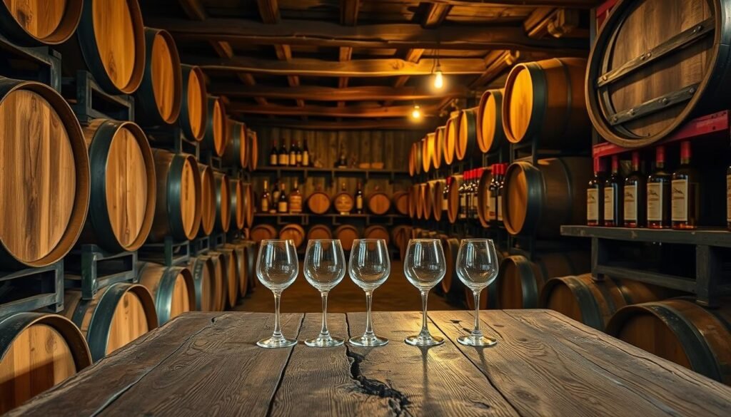 Montilla-Moriles wines in a rustic bodega