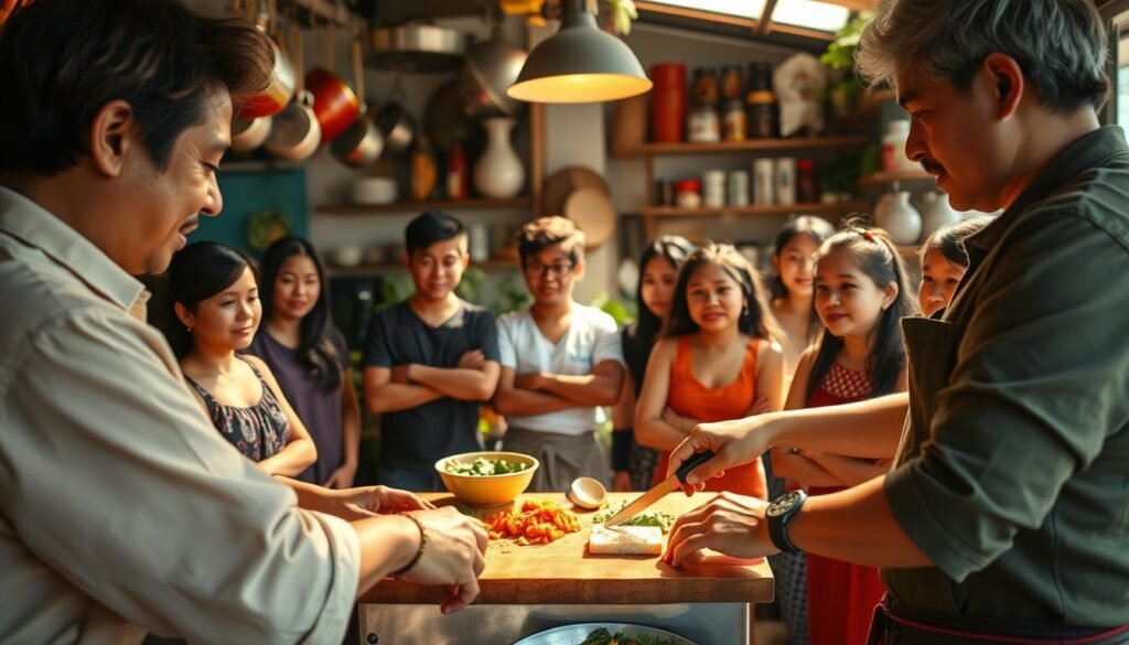 Penang cooking classes in a vibrant kitchen setting
