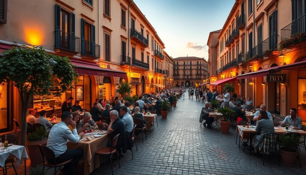 Plaza Mayor restaurants Cáceres at twilight