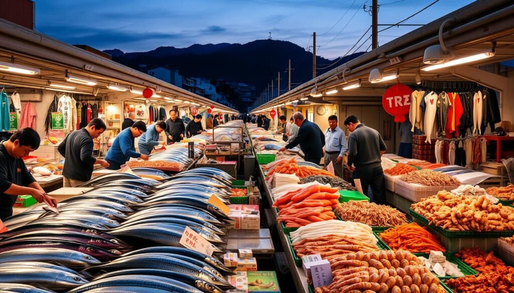 Shikoku fish markets dawn scene Shikoku fish markets dawn scene