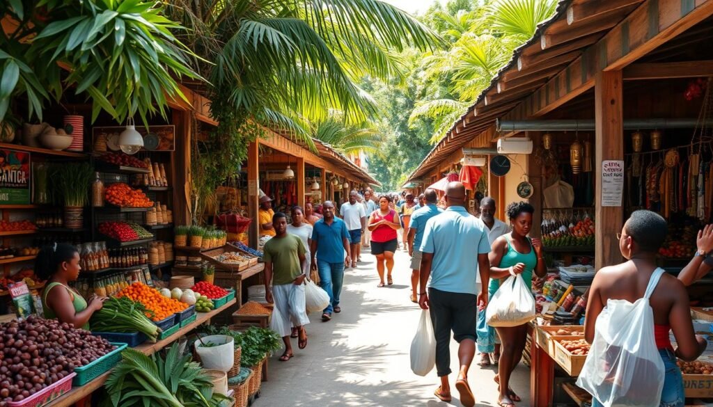 St. George's Market Grenada vibrant stalls