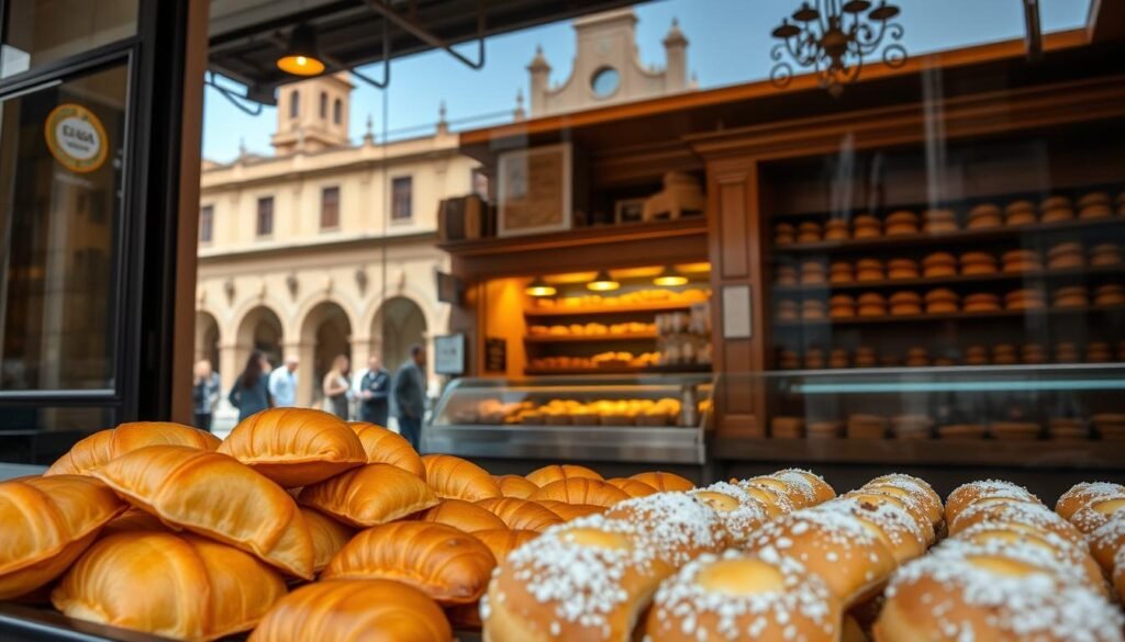 Traditional Spanish pastries displayed in Salamanca bakeries
