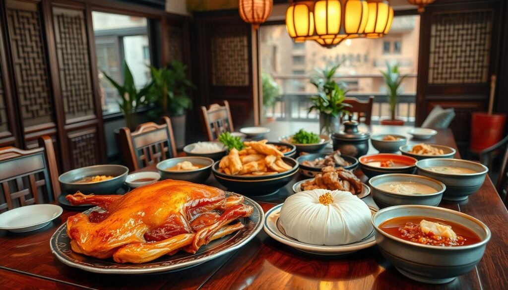 Traditional Wuhan duck and doupi dishes