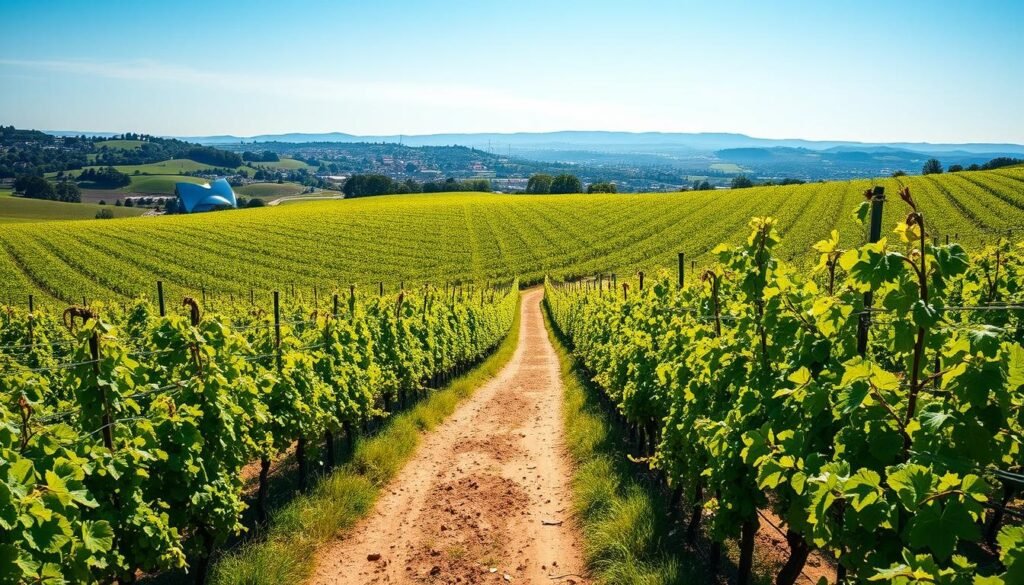 Txakoli wine Bilbao vineyard view