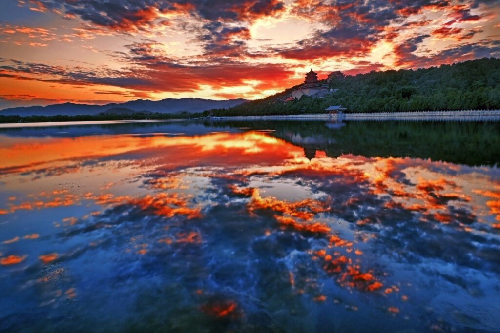 Beijing Summer Palace, Kunming Lake Sunset, China