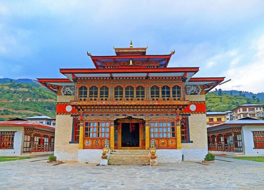 hutanese buddhist temple in  paro bhutan