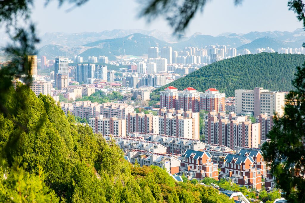 City View Of Jinan From Mount Langmao.