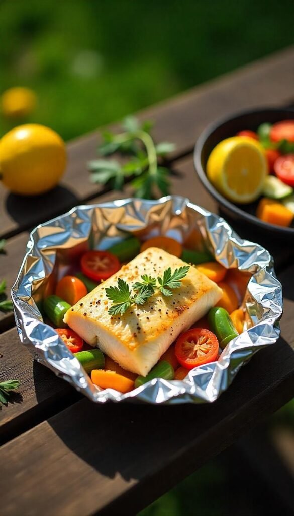 Lemon Herb Cod and Vegetable Foil Packets Lemon Herb Cod and Vegetable Foil Packets