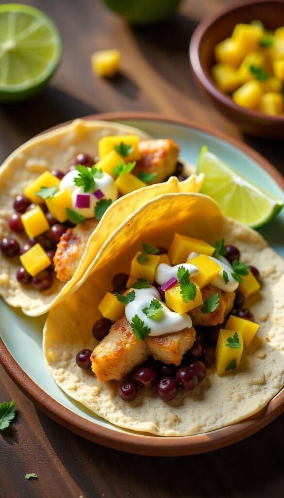 Zesty Black Bean and Cod Tacos