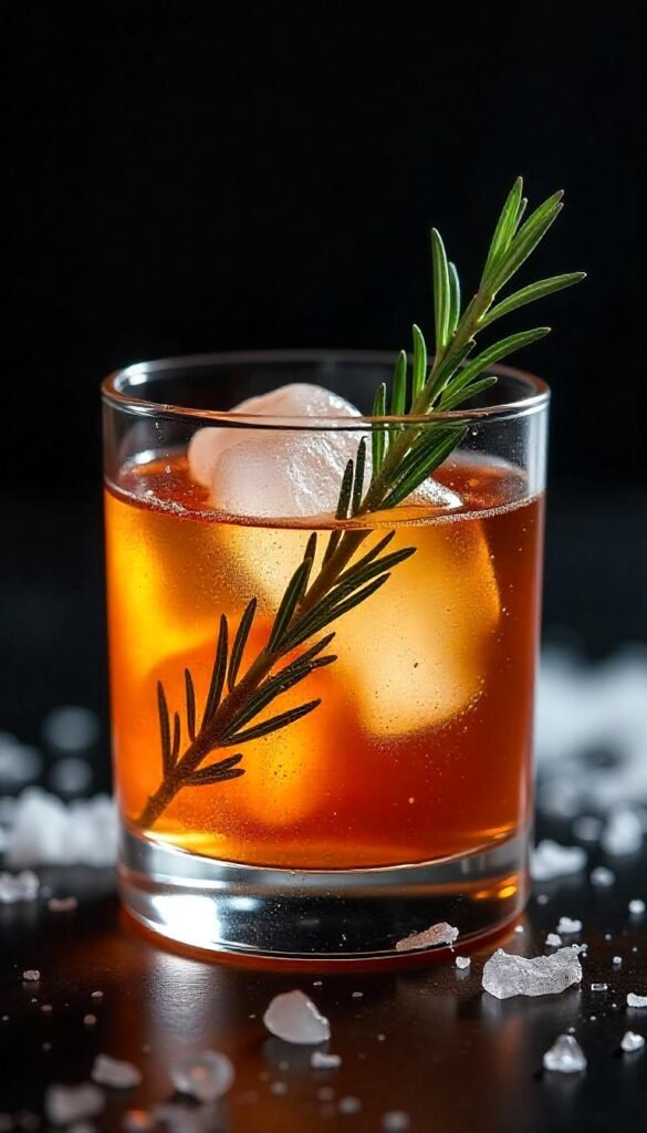 Refreshing Bourbon Rosemary Fizz Cocktail