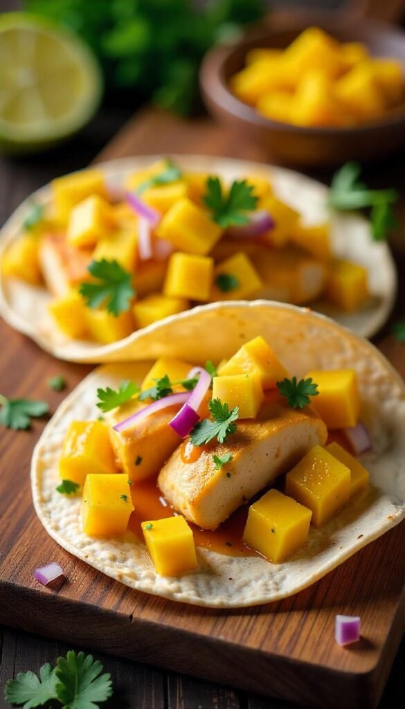 Zesty Spicy Cod Tacos with Fresh Mango Salsa