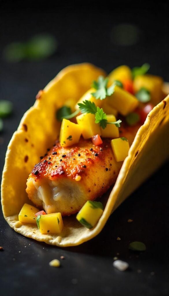 Zesty Spicy Cod Tacos with Fresh Mango Salsa