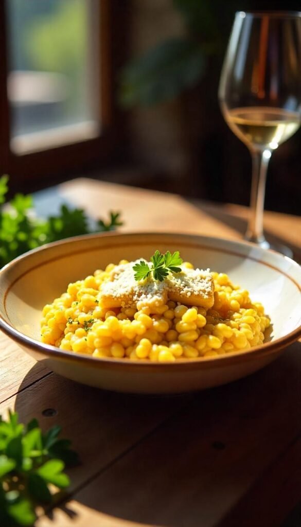 Saffron-Infused Cod Risotto