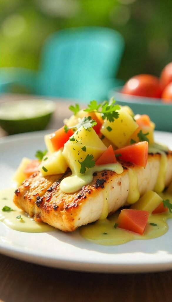 Grilled Cod with Pineapple Salsa Grilled Cod with Pineapple Salsa