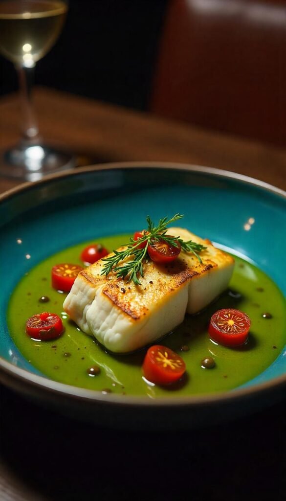 Pan-Seared Cod in Green Sauce