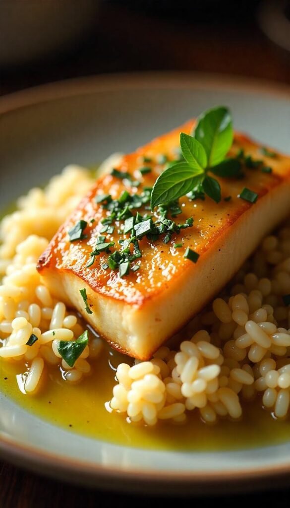 Pan-Seared Branzino with Garlic Butter Sauce