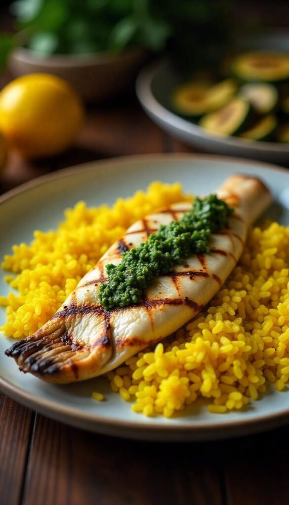 Grilled Branzino with Fresh Cilantro Pesto Grilled Branzino with Fresh Cilantro Pesto