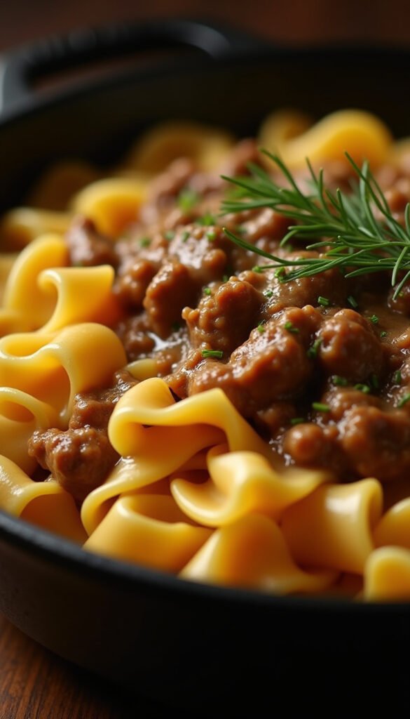 Savory Ground Beef Stroganoff 