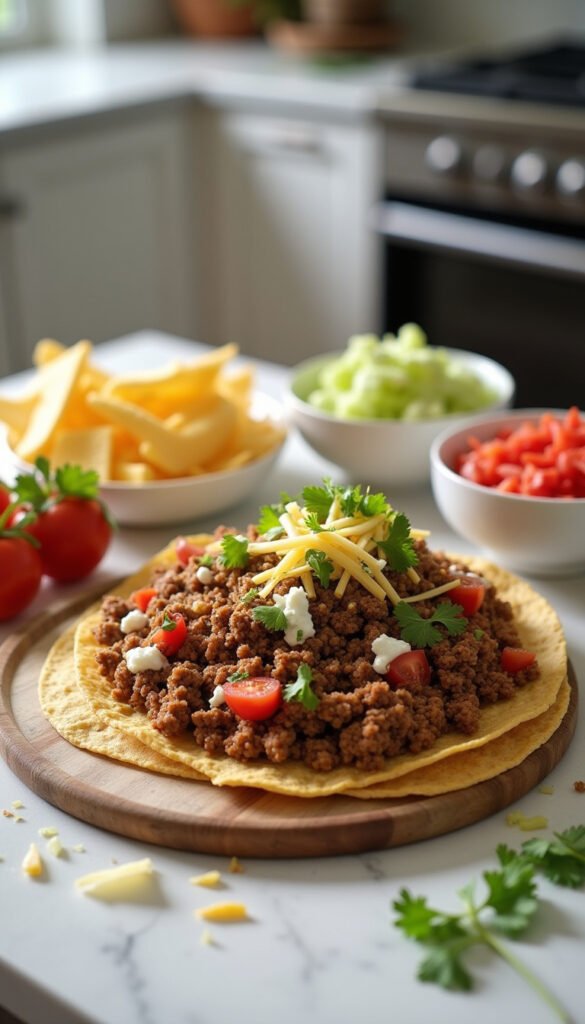 Savory Ground Beef Tostadas Recipe Savory Ground Beef Tostadas Recipe