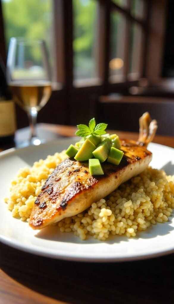 Grilled Branzino with Fresh Avocado Salsa