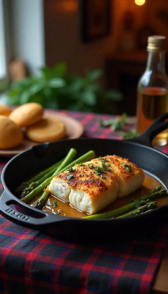 Herb-Crusted Oven-Baked Cod with Asparagus