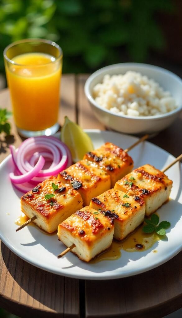 Grilled Mediterranean Cod Skewers with Zesty Marinade